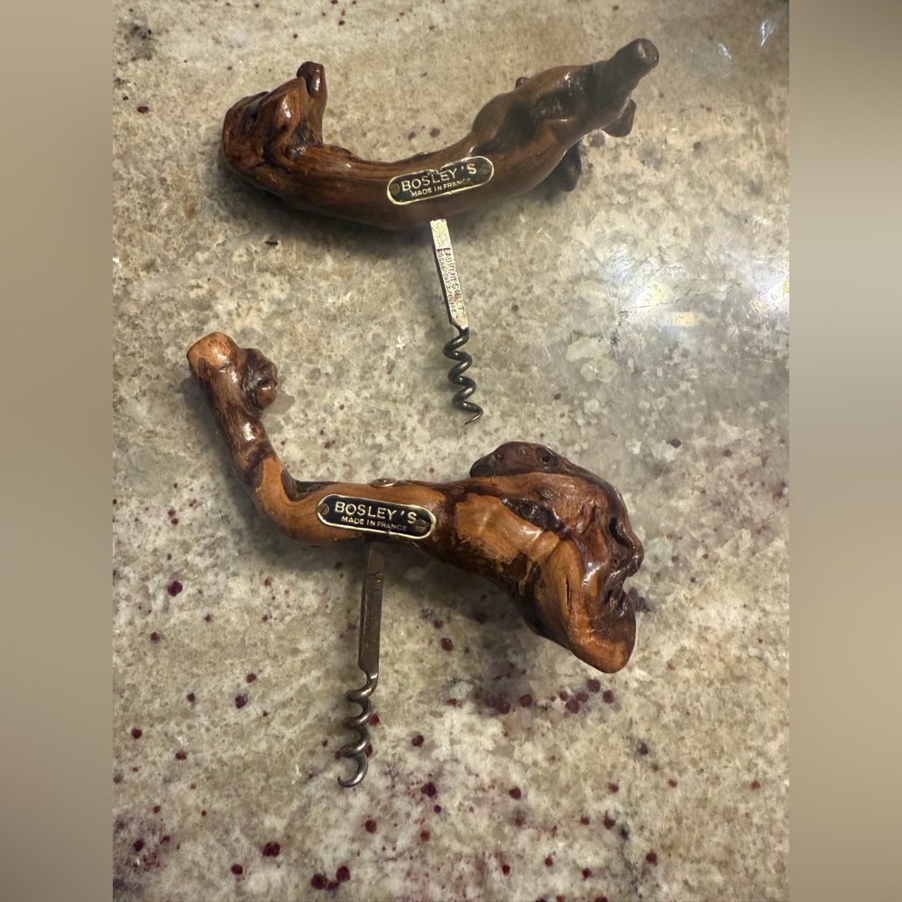Vintage Wine Openers - Vine Wood Corkscrews (Lot of 2) Burlwood - Picture 1 of 2